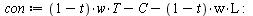 restart; 1; with(Optimization); -1; `:=`(beta, .5); -1; `:=`(t, .4); -1; `:=`(w, 50); -1; `:=`(T, 24); -1; `:=`(U, `*`(`^`(C, beta), `*`(`^`(L, `+`(1, `-`(beta)))))); -1; `:=`(con, `+`(`*`(`+`(1, `-`(...
