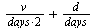 `+`(`*`(v, `*`(`/`(`+`(`*`(2, `*`(days)))))), `/`(`*`(d), `*`(days)))