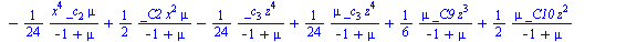 [{Pz(x, y, z) = `/`(`*`(`+`(`/`(`*`(`/`(1, 24), `*`(`^`(x, 4), `*`(g))), `*`(`+`(`-`(1), mu))), `-`(`/`(`*`(_C8), `*`(`+`(`-`(1), mu)))), `-`(`/`(`*`(_C4), `*`(`+`(`-`(1), mu)))), `-`(`/`(`*`(`/`(1, 2...