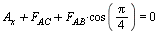 `+`(A[x], F[AC], `*`(F[AB], `*`(cos(`+`(`*`(`/`(1, 4), `*`(Pi))))))) = 0