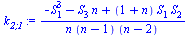 `/`(`*`(`+`(`-`(`*`(`^`(S[1], 3))), `-`(`*`(S[3], `*`(n))), `*`(`+`(1, n), `*`(S[1], `*`(S[2]))))), `*`(n, `*`(`+`(n, `-`(1)), `*`(`+`(n, `-`(2))))))