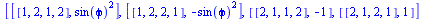 [[[1, 2, 1, 2], `*`(`^`(sin(phi), 2))], [[1, 2, 2, 1], `+`(`-`(`*`(`^`(sin(phi), 2))))], [[2, 1, 1, 2], -1], [[2, 1, 2, 1], 1]]