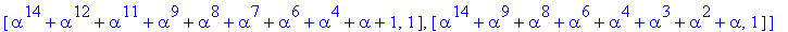 [[alpha^16+alpha^11+alpha^9+alpha^8+alpha^2+alpha, ...