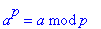 a^p = `mod`(a,p)