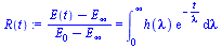 `assign`(R(t), `/`(`*`(`+`(E(t), `-`(E[infinity]))), `*`(`+`(E[0], `-`(E[infinity])))) = Int(`*`(h(lambda), `*`(exp(`+`(`-`(`/`(`*`(t), `*`(lambda))))))), lambda = 0 .. infinity))