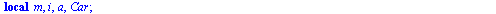 proc (d, x) local m, i, a, Car; if `<`(0, d) then for i to d do if type(`/`(`*`(d), `*`(`^`(i, 2))), integer) = true then `assign`(a, `/`(`*`(d), `*`(`^`(i, 2)))) end if end do end if; if `<`(d, 0) th...