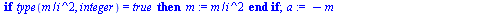 proc (d, x) local m, i, a, Car; if `<`(0, d) then for i to d do if type(`/`(`*`(d), `*`(`^`(i, 2))), integer) = true then `assign`(a, `/`(`*`(d), `*`(`^`(i, 2)))) end if end do end if; if `<`(d, 0) th...