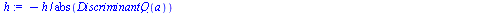 proc (d) local h, x, a, i, m; if `<`(0, d) then for i to d do if type(`/`(`*`(d), `*`(`^`(i, 2))), integer) = true then `assign`(a, `/`(`*`(d), `*`(`^`(i, 2)))) end if end do end if; if `<`(d, 0) then...