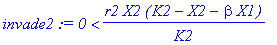 invade2 := 0 < r2*X2*(K2-X2-beta*X1)/K2