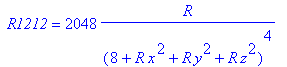 ` R1212` = 2048*R/((8+R*x^2+R*y^2+R*z^2)^4)