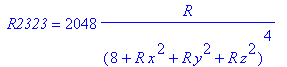 ` R2323` = 2048*R/((8+R*x^2+R*y^2+R*z^2)^4)