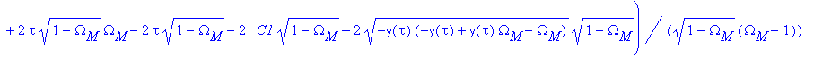 sol_1 := 1/2*(-Omega[M]*ln(1/2*(Omega[M]+2*y(tau)-2...