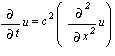 diff(u, t) = c^2*(diff(u, `$`(x, 2)))