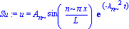 Su := u = A[n]*sin(n*Pi*x/L)*exp(-lambda[n]^2*t)