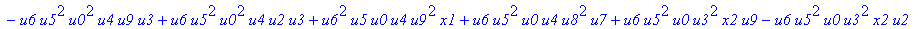 con := (-u7^2*u3*u1*u2*u0^2*u5+u7*x1*u1*u4^2*u2*u8^2+u4*u0^2*u8*u5*u2^2*u3+u4^2*u0*u8*u5*u1^2*x2+u9^2*x1*u3*u2*u6^2*u5-u2^2*u0*u6^2*x2*u9*x1-u2*u0*u6*u9^2*u7*u3^2-u2^2*u8*u6*x2*u9*x1^2+u9*x1*u3^2*u2^2*...
