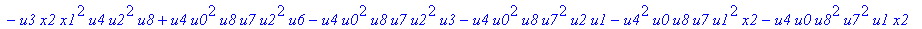 con := (-u7^2*u3*u1*u2*u0^2*u5+u7*x1*u1*u4^2*u2*u8^2+u4*u0^2*u8*u5*u2^2*u3+u4^2*u0*u8*u5*u1^2*x2+u9^2*x1*u3*u2*u6^2*u5-u2^2*u0*u6^2*x2*u9*x1-u2*u0*u6*u9^2*u7*u3^2-u2^2*u8*u6*x2*u9*x1^2+u9*x1*u3^2*u2^2*...