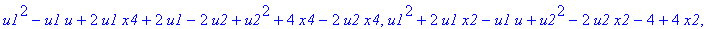 iso := {[[-2*u1^2-8*u1-8+8*u1*u2+16*u2-2*u2^2-2*u1*u-4*u-2*u*u2+u^2, -1+x6, u1+u1*x5-u+2+u2+2*x5-u2*x5, u1^2-u1*u+2*u1*x4+2*u1-2*u2+u2^2+4*x4-2*u2*x4, u1^2+2*u1*x2-u1*u+u2^2-2*u2*x2-4+4*x2, -u1^2+2*u1*...