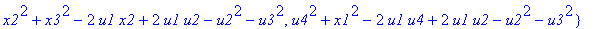 polys := {x7*u4-x7*x2+x2*x1-u4*x3, u2*x6-x6*x4+u3*x4-u2*x5, x1*x4-u4*x5, u3*x2-x3*u2, x4^2+x5^2-2*u1*x4+2*u1*u2-u2^2-u3^2, x2^2+x3^2-2*u1*x2+2*u1*u2-u2^2-u3^2, u4^2+x1^2-2*u1*u4+2*u1*u2-u2^2-u3^2}