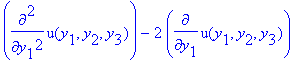 diff(u(y[1],y[2],y[3]),`$`(y[1],2))-2*diff(u(y[1],y[2],y[3]),y[1])