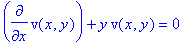 diff(v(x,y),x)+y*v(x,y) = 0