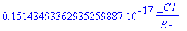 .15143493362935259887e-17*_C1/R