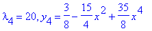 lambda[4] = 20, y[4] = 3/8-15/4*x^2+35/8*x^4