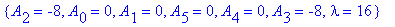 koef := {A[2] = 0, A[3] = 0, A[1] = 0, A[5] = 0, A[4] = 0, lambda = 1, A[0] = -1}, {A[3] = 0, A[2] = -4, A[1] = -4, A[5] = 0, A[4] = 0, lambda = 9, A[0] = -1}, {A[3] = -16, A[1] = 4, A[5] = 0, A[4] = -...
