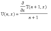 U(n,x) = diff(T(n+1,x),x)/(n+1)