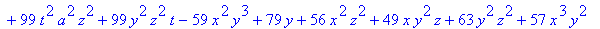 sol := 252*t^2*a^2*x*y-15*t^2*a^2*x*z-366*t^2*a^2*x*z^2+342*a^2*t*x*y^2+98*a^2*t*x*z-354*a^2*t*x^2*y+54*x*y*z^2*t+476*a^4*t^2+77*y*z^2*t+66*x^3*y*t-5*x*z^3*t-61*x*z^4*t+132*a^4*t^3-244*a^4*t^3*x+77*t^2...