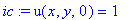 ic := u(x,y,0) = 1