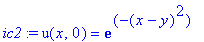 ic2 := u(x,0) = exp(-(x-y)^2)