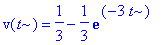 v(t) = 1/3-1/3*exp(-3*t)