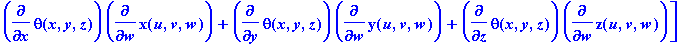 DfDg := matrix([[diff(r(x,y,z),x)*diff(x(u,v,w),u)+...