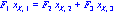 F[1]*x[X, 1] = F[2]*x[X, 2]+F[3]*x[X, 3]