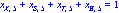 x[X, 5]+x[S, 5]+x[T, 5]+x[B, 5] = 1