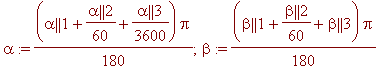 alpha := (alpha || 1+alpha || 2/60+alpha || 3/3600)...