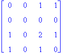 matrix([[0, 0, 1, 1], [0, 0, 0, 0], [1, 0, 2, 1], [...