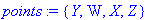 points := {Y, W, X, Z}