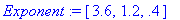 Exponent := vector([3.6, 1.2, .4])