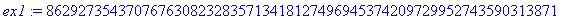 ex1 := 86292735437076763082328357134181274969453742...
