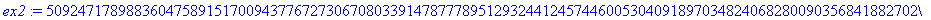 ex2 := 50924717898836047589151700943776727306708033...