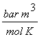 bar*m^3/(mol*K)
