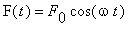 F(t) = F[0]*cos(omega*t)