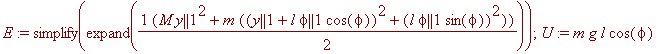 E := simplify(expand(1/2*(M*y || 1^2+m*((y || 1+l*p...