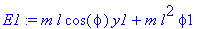E1 := m*l*cos(phi)*y1+m*l^2*phi1