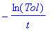 -ln(Tol)/t