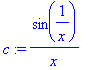 c := sin(1/x)/x