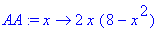 AA := proc (x) options operator, arrow; 2*x*(8-x^2)...