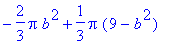 -2/3*Pi*b^2+1/3*Pi*(9-b^2)