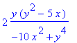 2*y*(y^2-5*x)/(-10*x^2+y^4)